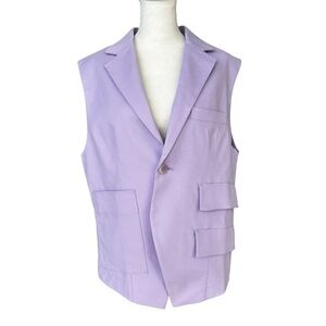 NEW BOBBLEHAUS Lavender Pastel Purple Utility Cargo Vest Size Medium